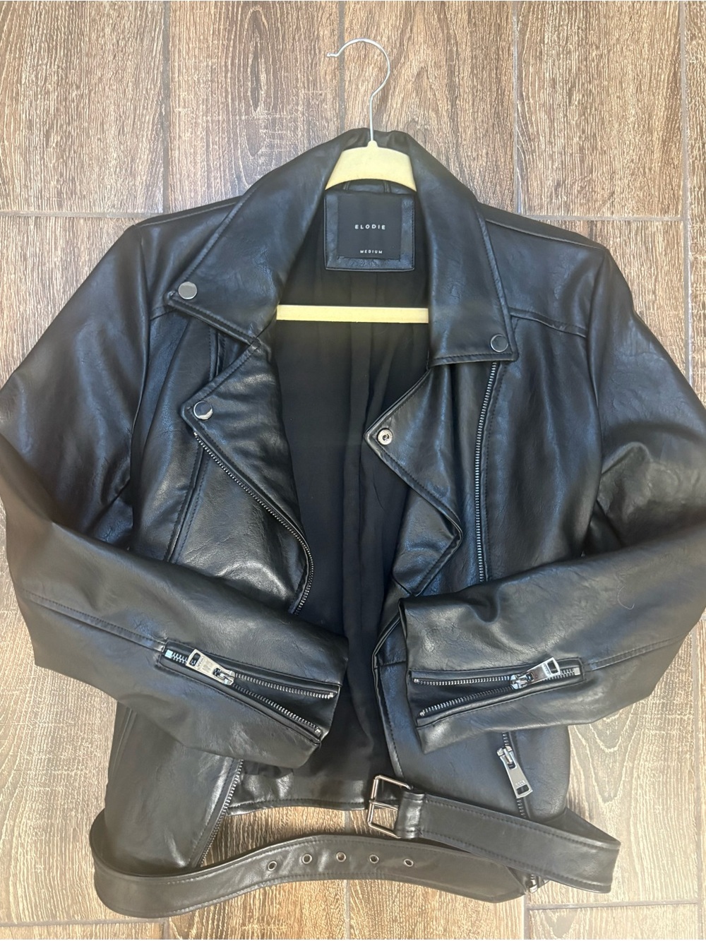 Elodie Black Faux Leather Moto Jacket